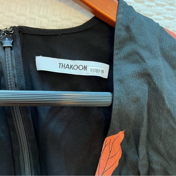 Thakoon Floral Ruffle Silk Blend Romper Black Womens Size 6 - Picture 15 of 16